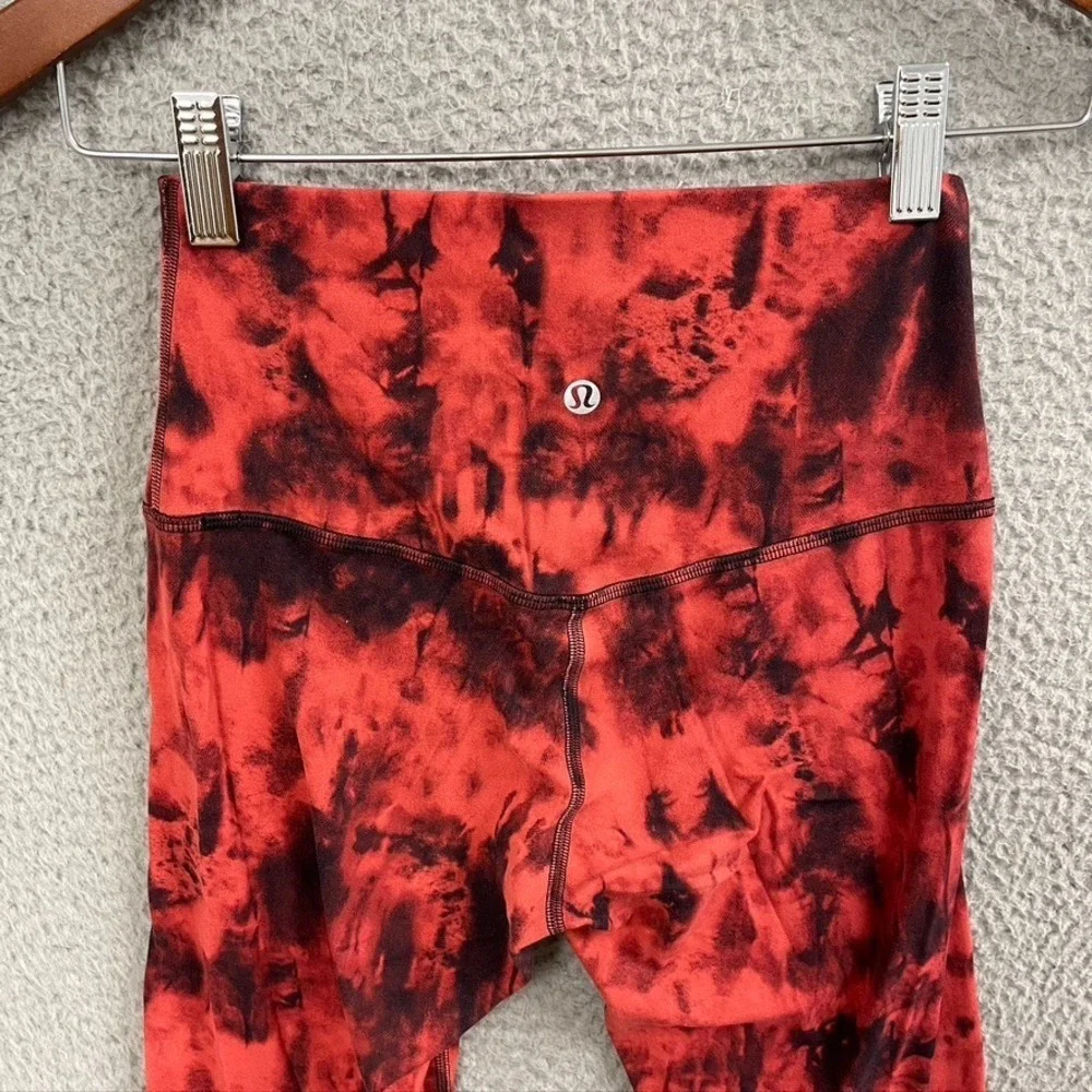 Lululemon Align High Rise Legging Game‎ Day Red Black Multi Womens 4 Gym Workout